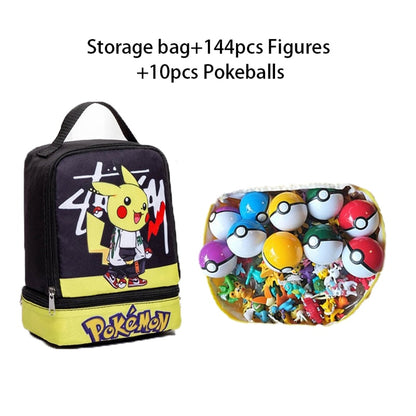 144Pcs/Set Pokemon with Storage Bag